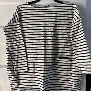 Hatch Maternity Striped Black and White Long Sleeve Top